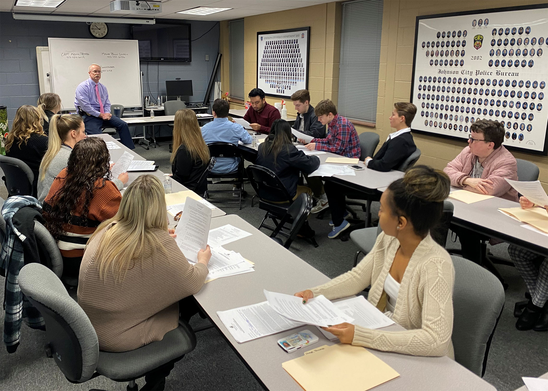 Student interns at the workplace.