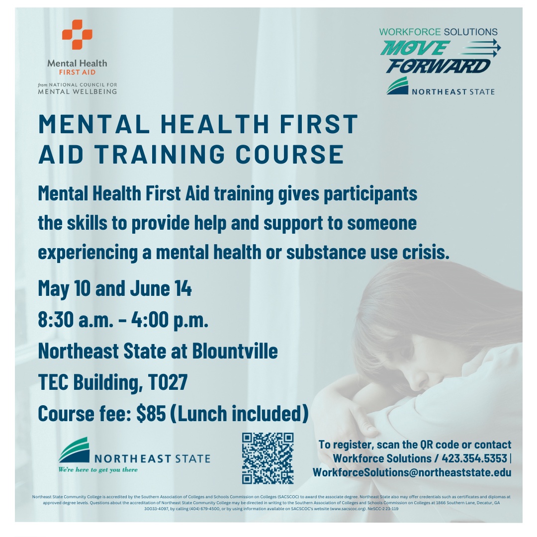 Workforce Solutions offers mental health first aid course on May 10 or June 14.