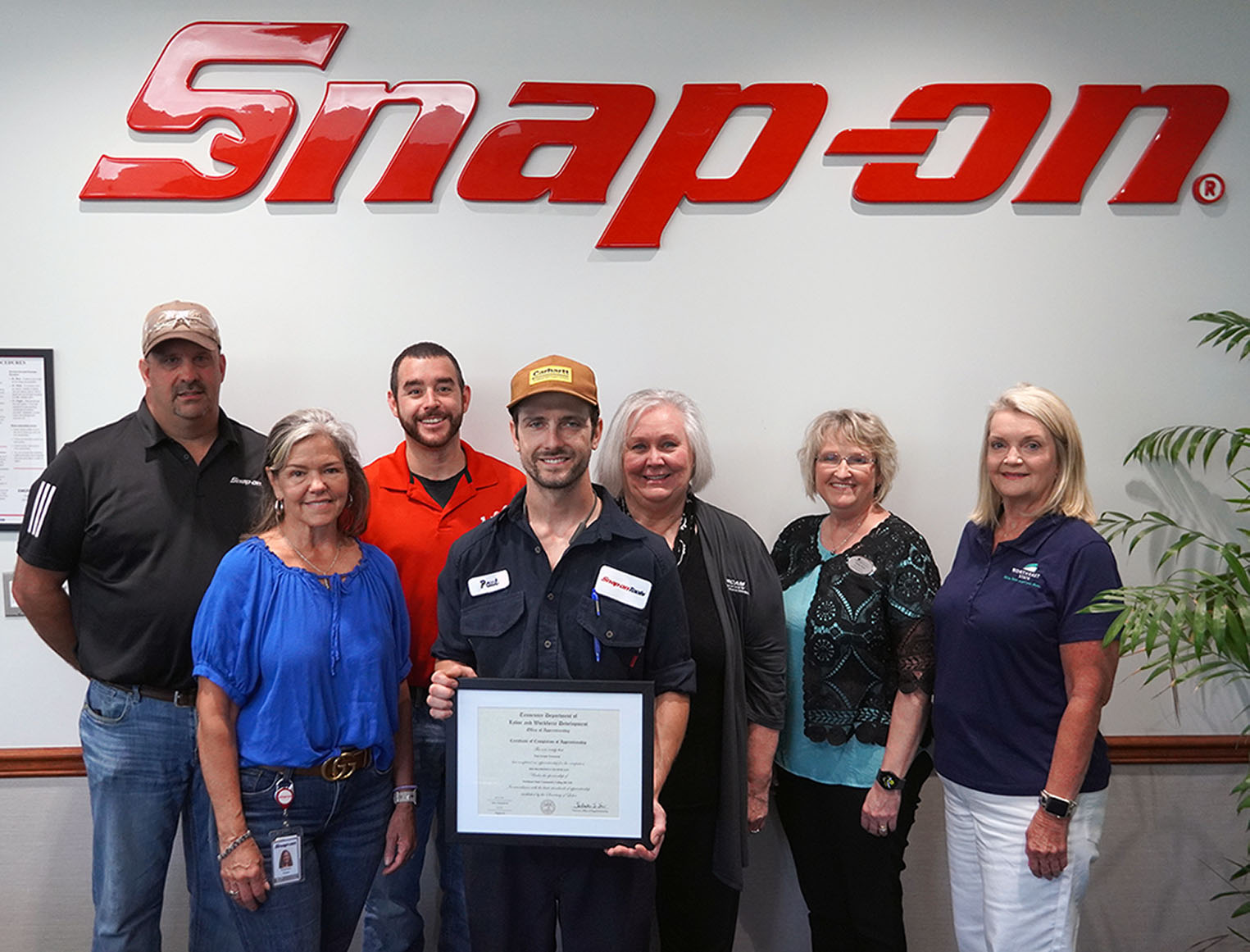 Pictured: Left to right - Mark Jenkins, Robin Pritchard, Ben Larkin, Paul Townsend, Cindy Necessary, Christy Parks, and Dawn Carter.