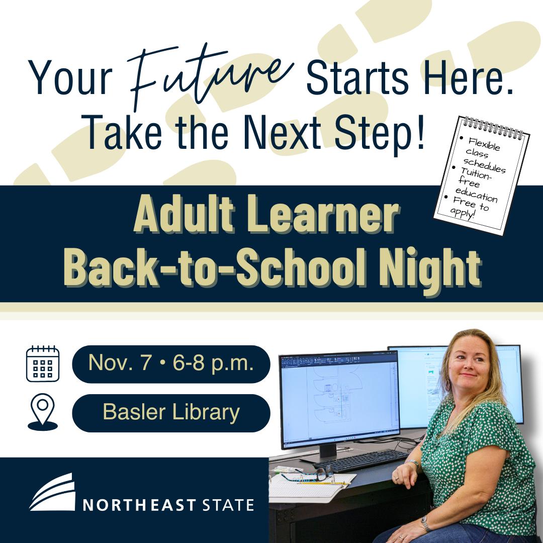 Adult Learner Back-to-School Night happens Nov. 7 at the Blountville campus.