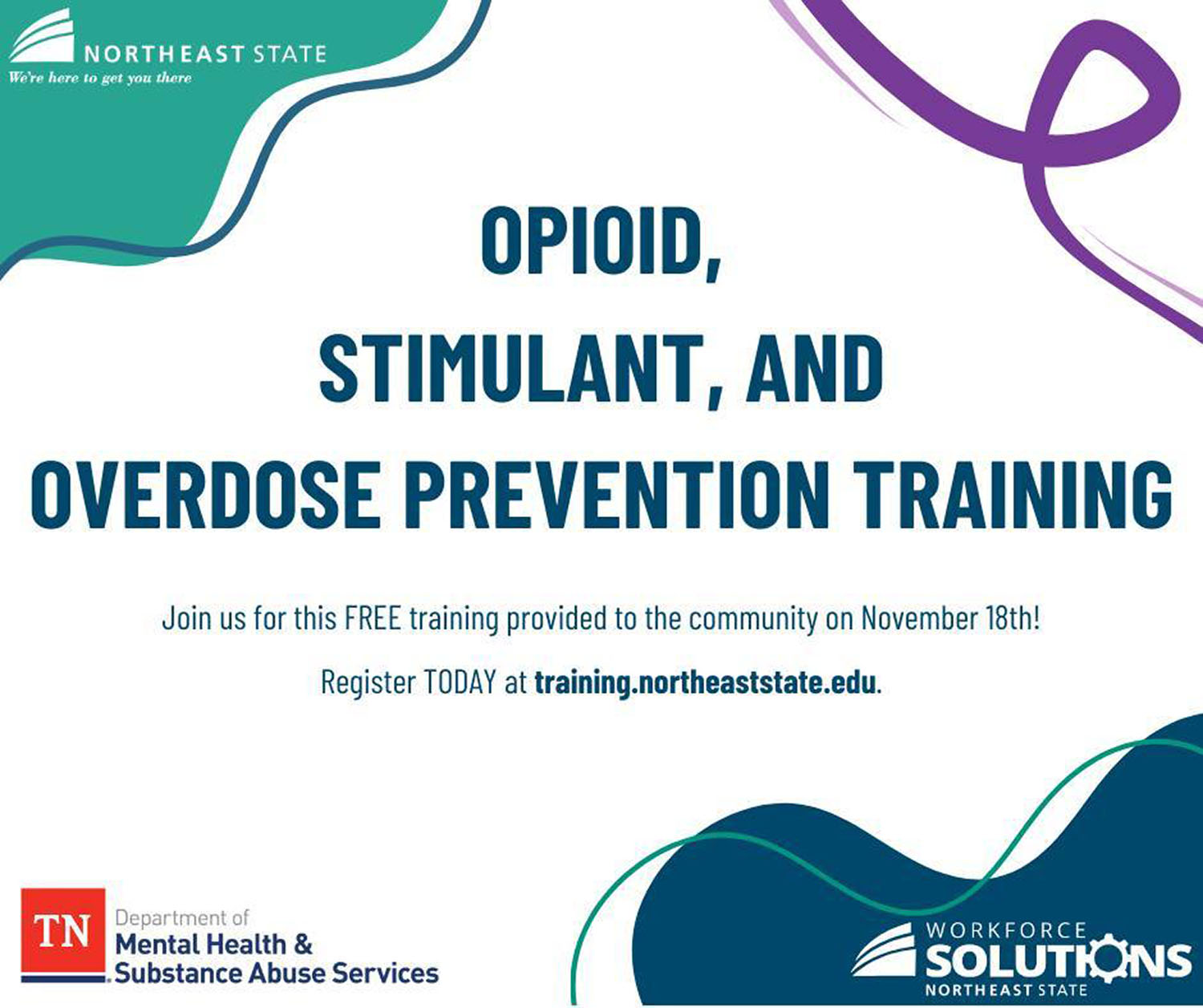 Workforce Solutions offers opioid overdose prevention training on November 19.