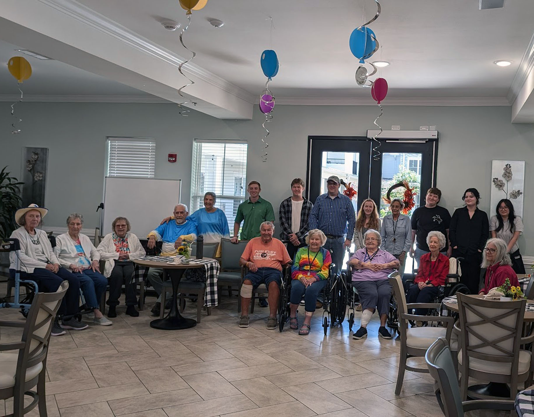 Alpha Iota Chi chapter officers with their friends at The Blake assisted living facility in Kingsport.