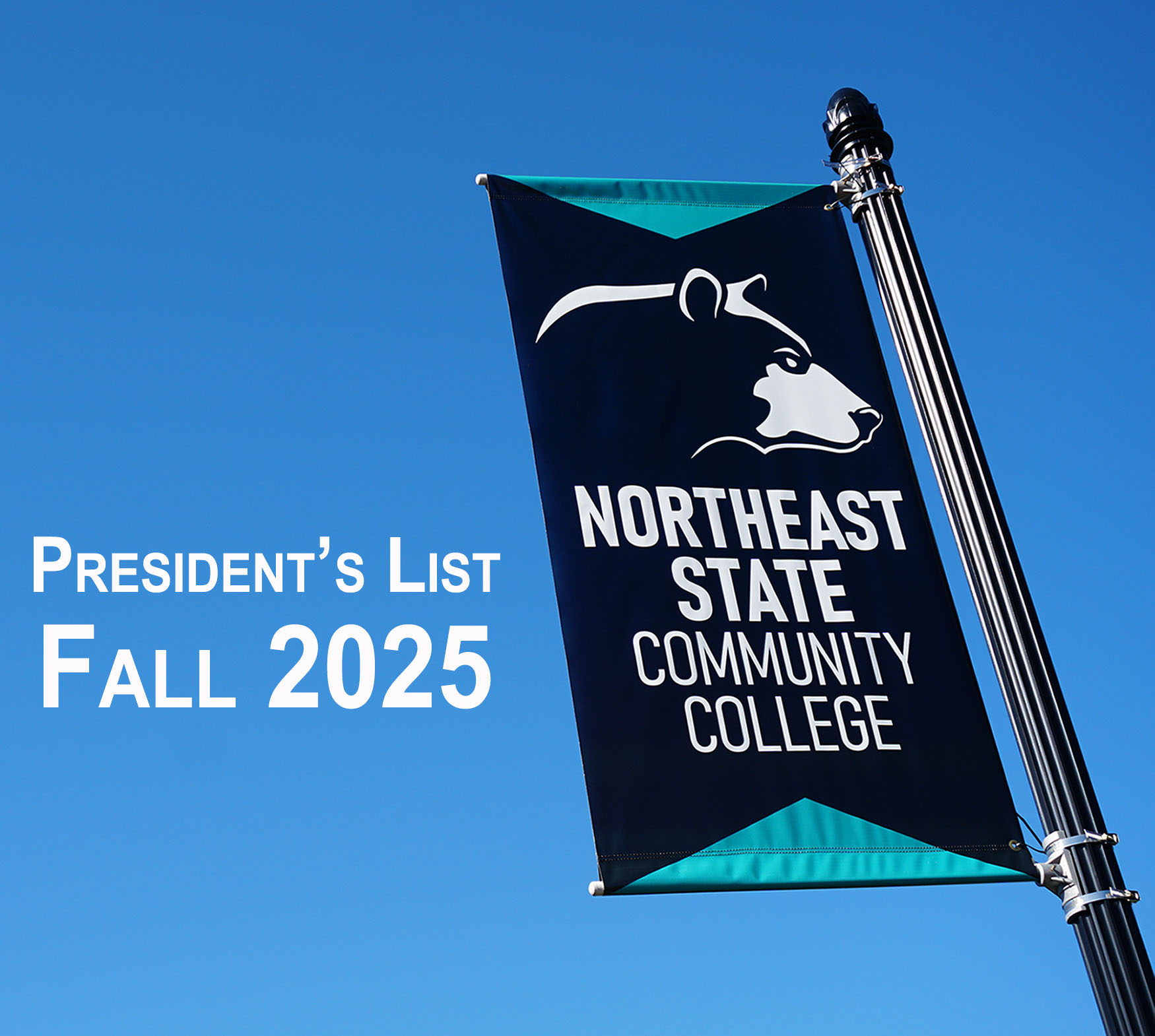 Northeast State is proud to recognize the students named to the President’s List for academic excellence for the fall 2025 semester. Students named to the President’s List must complete a semester with a minimum 12 hours of college-level credit and post a grade point average of 4.00.